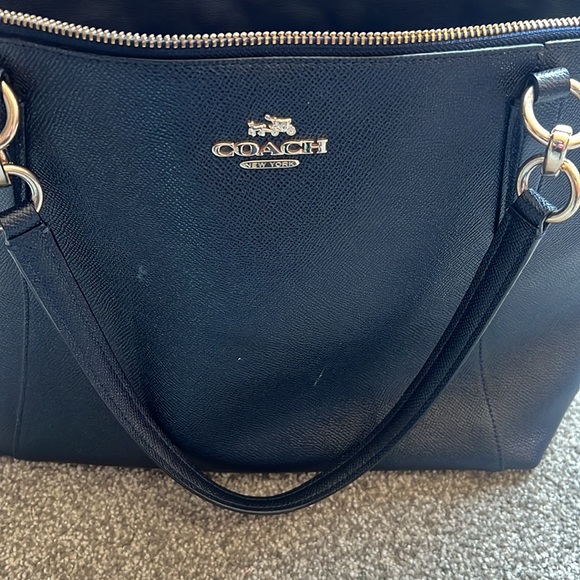 Coach Ava Crossgrain Leather Tote Navy GUC F57526 - Picture 5 of 10